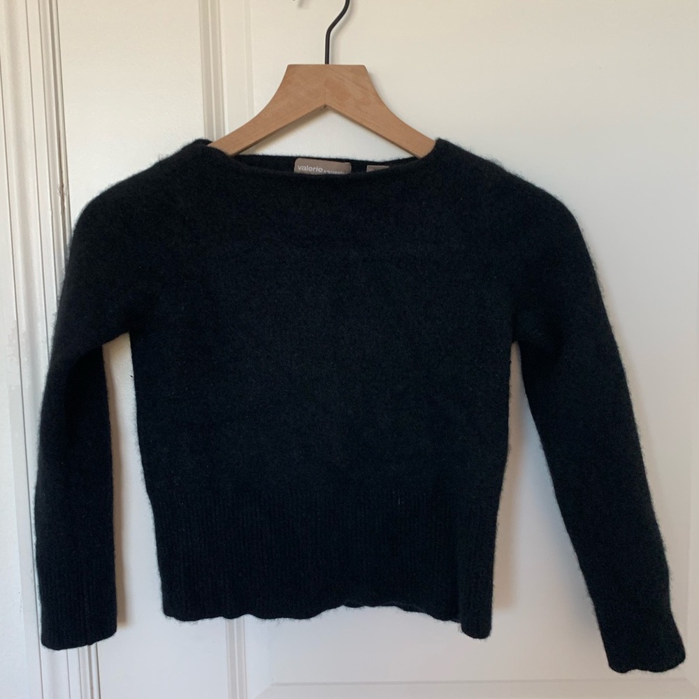100% Cashmere Black Women's Crew Neck Sweater